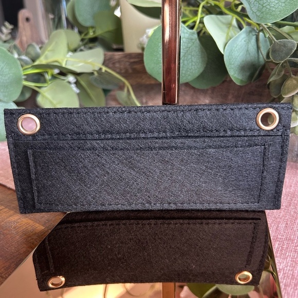 Other - Gray Felt Wallet Insert with Gold Accents and Pocket Organizer